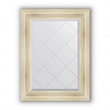 Зеркало с гравировкой в багете травленое серебро 99 mm (69x91 cm) BY 4117