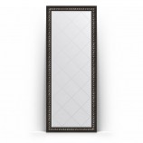 Зеркало напольное с гравировкой в багете черный ардеко 80x199 BY 6308