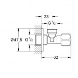Универсальный угловой вентиль 1/2x1/2 Grohe 2201600M