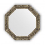Зеркало в багетной раме состаренное серебро с орнаментом 120 mm 73х73 cm OCTAGON