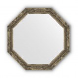 Зеркало в багетной раме состаренное серебро с орнаментом 120 mm 83х83 cm OCTAGON
