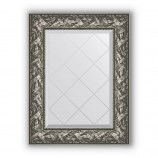 Зеркало с гравировкой в багете византия серебро 99 mm 59x76 cm BY 4028