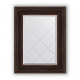 Зеркало с гравировкой в багете темный прованс 99 mm 59x76 cm BY 4033