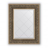 Зеркало с гравировкой в багете вензель серебряный 101 mm 59x76 cm BY 4035