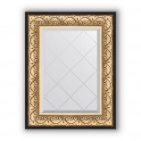 Зеркало с гравировкой в багете барокко золото 106 mm 60x77 cm BY 4036