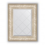 Зеркало с гравировкой в багете виньетка серебро 109 mm 60x78 cm BY 4039