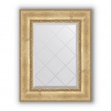 Зеркало с гравировкой в багете состаренное серебро с орнаментом 120 mm 62x80 cm BY 4041