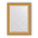 Зеркало с гравировкой в багете состаренное золото 67 mm (62x85 cm) BY 4087
