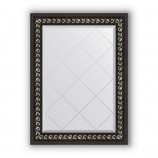 Зеркало с гравировкой в багете черный ардеко 81 mm (65x87 cm) BY 4096