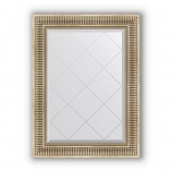 Зеркало с гравировкой в багете серебряный акведук 93 mm (67x90 cm) BY 4110