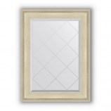 Зеркало с гравировкой в багете травленое серебро 95 mm (68x90 cm) BY 4112