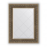 Зеркало с гравировкой в багете вензель серебряный 101 mm (69x91 cm) BY 4121
