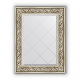 Зеркало с гравировкой в багете барокко серебро 106 mm (70x92 cm) BY 4123