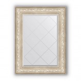 Зеркало с гравировкой в багете виньетка серебро 109 mm (70x93 cm) BY 4125