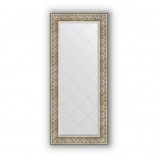 Зеркало с гравировкой в багете барокко серебро 106 mm (70x160 cm) BY 4166