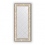 Зеркало с гравировкой в багете виньетка серебро 109 mm (70x160 cm) BY 4168