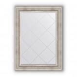 Зеркало с гравировкой в багете римское серебро 88 mm (76x104 cm) BY 4190