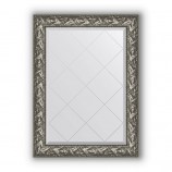Зеркало с гравировкой в багете византия серебро 99 mm (79x106 cm) BY 4200