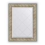 Зеркало с гравировкой в багете барокко серебро 106 mm (80x107 cm) BY 4209