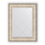 Зеркало с гравировкой в багете виньетка серебро 109 mm (80x108 cm) BY 4211