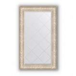 Зеркало с гравировкой в багете виньетка серебро 109 mm (80x135 cm) BY 4254