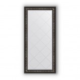 Зеркало с гравировкой в багете черный ардеко 81 mm (75x157 cm) BY 4268
