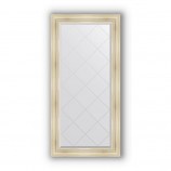 Зеркало с гравировкой в багете травленое серебро 99 mm (79x161 cm) BY 4289