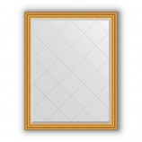 Зеркало с гравировкой в багете состаренное золото 67 mm (92x117 cm) BY 4345