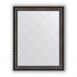 Зеркало с гравировкой в багете черный ардеко 81 mm (95x120 cm) BY 4354