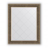 Зеркало с гравировкой в багете вензель серебряный 101 mm (99x124 cm) BY 4379