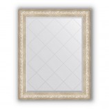Зеркало с гравировкой в багете виньетка серебро 109 mm (100x125 cm) BY 4383