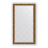 Зеркало с гравировкой в багете состаренная бронза с плетением 70 mm (93x168 cm) BY 4391
