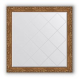 Зеркало с гравировкой в багете виньетка бронзовая 85 mm (105x105 cm) BY 4443