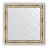 Зеркало с гравировкой в багете серебряный акведук 93 mm (107x107 cm) BY 4454