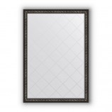 Зеркало с гравировкой в багете черный ардеко 81 mm (130x185 cm) BY 4483