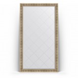 Зеркало напольное с гравировкой в багете серебряный акведук 112x202 BY 6361