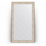 Зеркало напольное с гравировкой в багете виньетка серебро 115x205 BY 6376