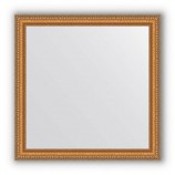 Зеркало в багетной раме золотые бусы на бронзе 60 mm (75х75 cm) Evoform Definite BY 3234