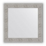 Зеркало в багетной раме волна хром 90 mm (80х80 cm) Evoform Definite BY 3249