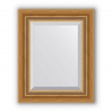 Зеркало в багетной раме состаренное золото с плетением 70 mm (43х53 cm) Evoform Exclusive BY 3353
