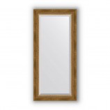 Зеркало в багетной раме состаренное бронза с плетением 70 mm (53х113 cm) Evoform Exclusive BY 3484