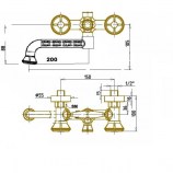 Душевая система двухвентильная для ванны Bronze de Luxe 10121PF