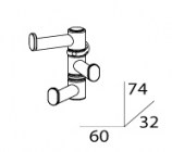 Держатель для полотенец поворотный тройной 6 см (компонент) FBS UNIVERSAL UNI 039