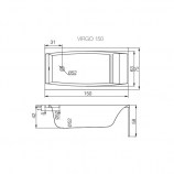 Акриловая ванна Cersanit VIRGO 150х75 P-WP-VIRGO*150NL