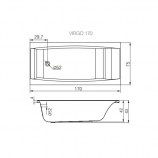 Акриловая ванна Cersanit VIRGO 170х75 P-WP-VIRGO*170NL
